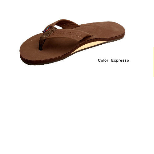 Rainbow Mens Leather Wide Strap Sandal Expresso XX Large
