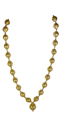 Dramatic gold bead necklace