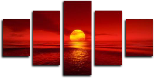 Red Sunset Paintings