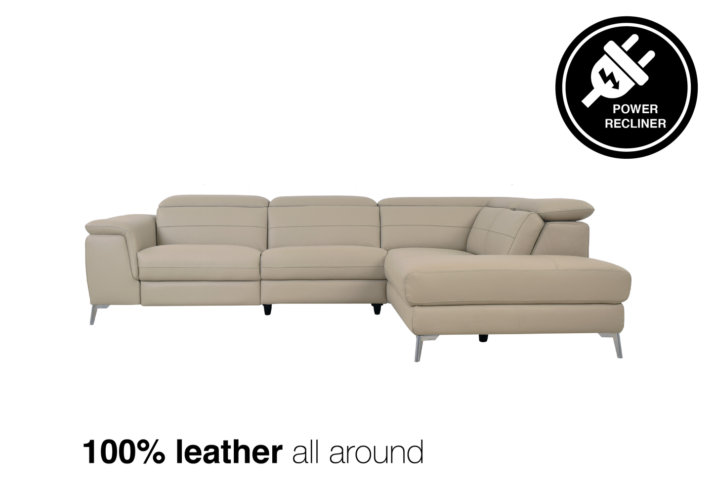 Lazzaro Leather Power Recliner Sectional